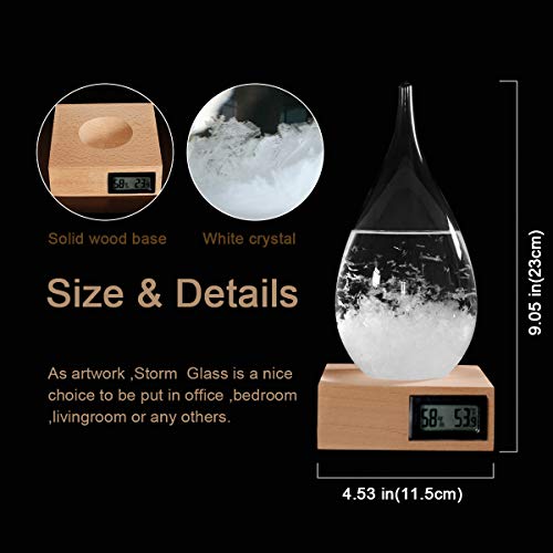 Storm Glass Weather Predictor,Christmas Unique Gifts, Christmas Snow Globe Barometer, Storm Glass Weather Station, Decorative Weather Predictor,Decorative Glass Bottles for Home and Office (XXL) - size: XXL
