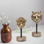 Handcrafted Resin Sculpture (Leopard)- Statue Decoration Modern Home Decor Accent, Trending Living Room & Office Decor, Elegant Tabletop & Shelf Decor for Desk, Bookshelf, Nightstand - style: Leopard
