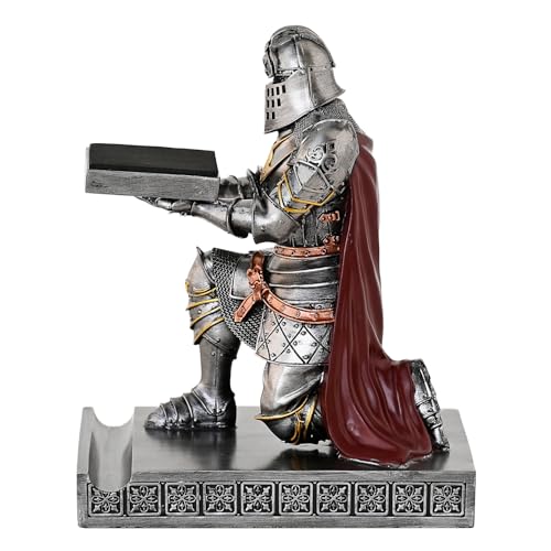 King's Guard Watch Display Stand Eyeglass Jewelry Bracelet Necklace Holder Trays Towers Resin Pen Holder Warrior Knight Mobile Phone Stand for Office & Home (Iron) - color: Iron