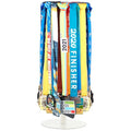 Shimeyao Medal Hanger Display Honor Display Rotatable Award Holder Rotating Metals Rack Adjustable Award Holder Stand for Basketball Running Sports Race, 30+ Medals - color: White
