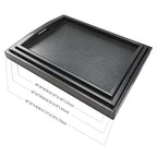 DILLMAN Serving Tray Large Black Wood Rectangle Food Tray Butler Tray Breakfast Tray with Handles (Medium) - size: 16.5" x 12.6" x 1.6"