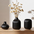 Black Ceramic Vase Set 3 Modern Style Decor Farmhouse Home Living Room Dining Table Room Desk Pottery Small Vases - color: 15 Black