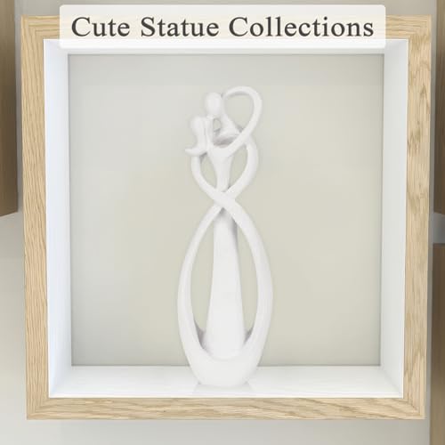 Trycooling Kissing Lovers Statue Abstract Sculpture Resin Statues for Home Decor Modern Home Office Desktop Shelf Bookshelf Decor (White, Small) - color: White, size: Small