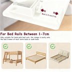 Bedside Shelf, Clip On Nightstand, Bedside Table Tray Organizer，Bedside Shelf for Bunk & Loft Beds，Black (White) - color: White