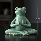 OwMell Ceramic Zen Frog Decor, Ceramic Yoga Pose Meditation Frog Staute for Home Zen Decoration - Prayer - style: Prayer