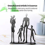 Rustic Family Figurines Family of Five Sculptures Parents and Kids Statues for Bedroom Décor Cast Iron Family Sculpturefor Living Room DecorGifts for Family Modern Home Décor - style: Family of Five Sculptures