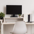 IRIS USA, Inc. Computer, Laptop, TV, Desk Top Riser, Ergonomic PC Monitor Stand, 1-Tier, White