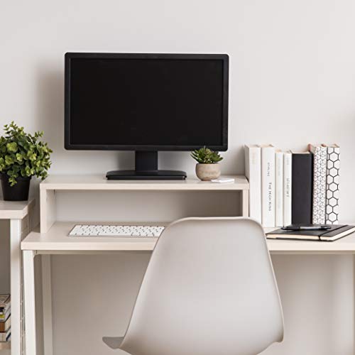 IRIS USA, Inc. Computer, Laptop, TV, Desk Top Riser, Ergonomic PC Monitor Stand, 1-Tier, White