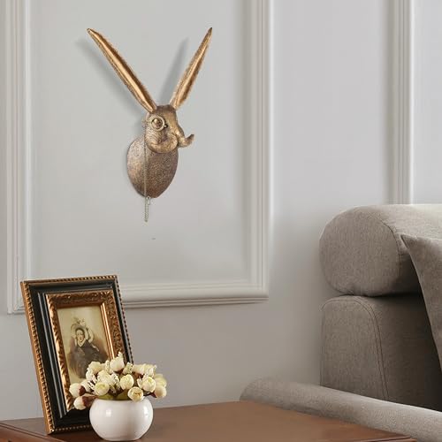 UITWMKTG Gold Animal Head Wall Decor Wall Sculpture Home Decor Statue for Living Room Office Bedroom Modern Decor for Men Women Rabbit - color: Rabbit