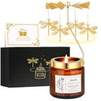 Dragonfly Candle Gifts for Women, Rotatable Lavender Scented Candle Gifts for Mom Wife Anniversary Valentine's Day Christmas, Unique Birthday Gift for Sister Girlfriend with Gift Box - color: Lavender-Dragonfly