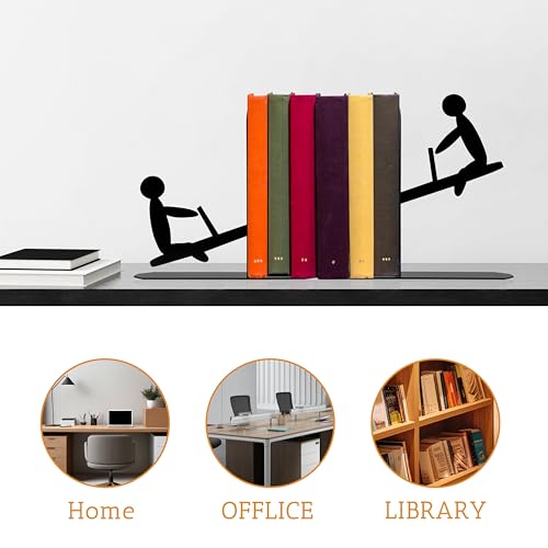 See-Saw Bookends Fun Bookends Cute Book Ends Bookshelf Decor for Office School Library Bedroom Book Lovers Gift