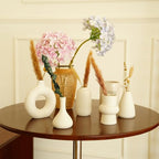 Small White Ceramic Vase Set of 10 Ceramic Bud Vases in Bulk Modern Farmhouse Boho VaseS for Pampas Grass, Flowers, Decorative Ceramic White Flower Vases for Home Decor, Entryway Table Decor