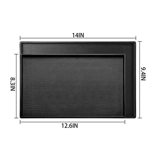 Cedilis 2 Pack Black Rectangular Serving Trays, Non-Slip Plastic Coffee Table Tray, Modern Ottoman Trays for Table Centerpiece, Home Decor, Bathroom, Kitchen Counter