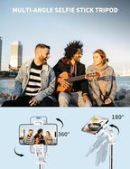 71" Cell Phone Selfie Stick Tripod, Smartphone Tripod Stand with Remote, Extendable Travel Phone Selfie Stick Compatible with iPhone 17/16/15/14/13 Pro Max Gopro Android DJI (White) - color: White, size: A-[70.86Inch＆Reinforced Stability]