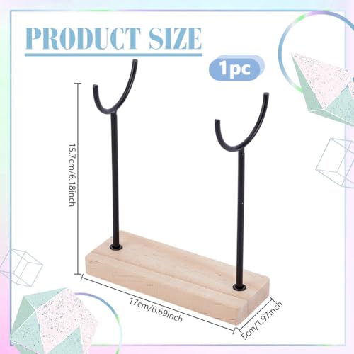 AHANDMAKER Crystal Stone Holder Display Stand Jewelry Organizer Stand with Wooden Base Detachable Jewelry Wrap Watch Organizer Holder for Necklaces Rings Bracelets Keychains Storage