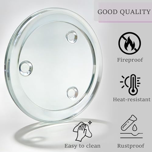 Clear Glass Candle Holder，4" Glass Coaster Holder ，Small Round Candle Plate for Pillar Candle（2 Pack） - size: 2 Pack