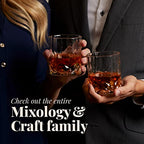Mixology & Craft Premium Whiskey Set | Two 10oz Cystal Old-Fashioned Glasses, 8 Granite Chilling Stones, Metal Tongs, Recipe Cards in Rustic Wooden Crate Gift Set | Jameson Whiskey - size: Light Crate