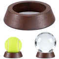 JUXYES Wooden Sphere Holder Display Stand, 3 Pack Small Wood Crystal Ball Stand, Simple Round Display Easel Stands for Crystal Balls, Baseball, Tennis Ball, Stones, Gemstones, Collections - size: M - 3 PCS