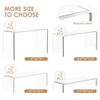 Anglelife 8 Pieces 2 Set (7”L~8”L~9”L) Large Display Risers, 4" Wide Clear Rectangular Stand Shelf for Showcase Collectibles, Acrylic Cake Shelves for Retail Desktop Jewelry Funko Pop Figures