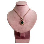 Mini Pendant Jewelry Display Stand Bust White PU Holder Black Velvet Mannequin Necklace Stand Wooden Portrait Model 12cm (Pink) - color: Pink