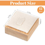 12 Pcs Bamboo Rings Display Stand with Beige Velvet, Jewelry Ring Holder Organizer for Retail Store Window Showcase and Drawer Storage
