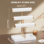 Abiglifty 3 Tier Necklace Holder Display, Jewelry Organizer, Jewelry Stand, Bracelet Display, Necklace Organizer, Bracelet holder, Jewelry Display for Necklace, Watches, Rings, white - color: white