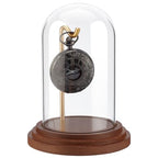 PH PandaHall Pocket Watch Glass Display Dome with Hook 5.7"x4" Watch Display Jar Decorative Watch Case with Base Plants Dome Showcase for Father's Day Pocket Watches Medals Collectibles Ornament - size: 5.7x4 Inch