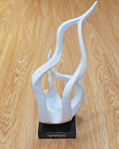 Abstract Sculpture Decor Modern Art Gift Holy Flame Figurine Statue for Home Office Living Dining Room White 16.5 Inch - color: White