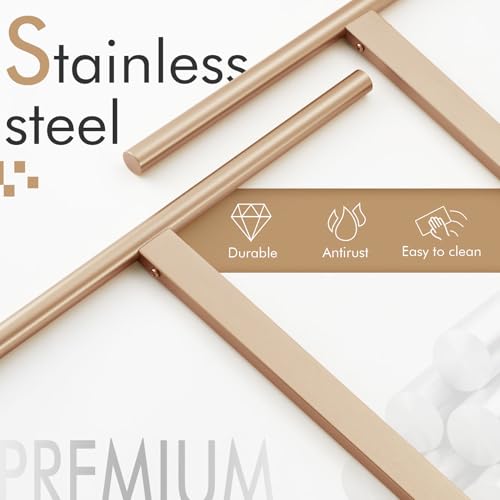 KOKOSIRI Standing Towel Rack for Bathroom Floor 2-Tier Towel Holder Free Stand with Heavy Marble Base Thicken Steady Champagne Bronze Stainless Steel THS0005-CPG - color: Champagne Bronze