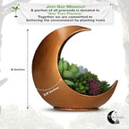 Table Planter - Desk Moon Planter – Candle Holder - Boho Planters for Indoor Plants, Succulents, Air Plant, Cactus, Faux, Artificial Plants -Witchy Gifts for Women, Birthdays, Plant Lovers - color: Gold