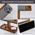 ProCase Wood Watch Display Stand Holder for Men, Wristwatch Tower with T-Bar Design, Hanging Watch Rack, Wooden Wrist Watch Tree - color: Brown, size: 1-Tier