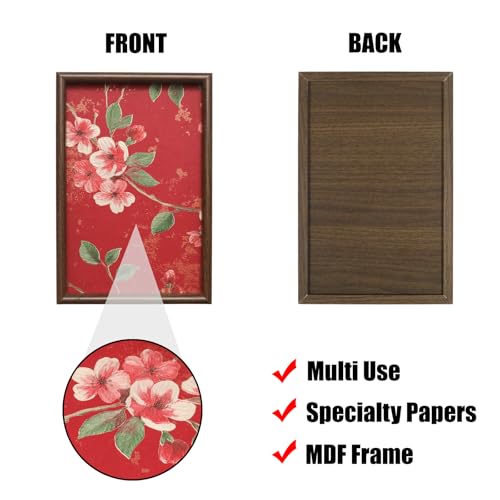Wooden Valet Tray with Floral Base, EDC Catch All Tray Nightstand Entryway Table Vanity Organizer 11.8x7.9, Red Vintage Blossoms - color: Red Blossoms