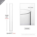 WGVI Hurricane Candle Holder Sleeve, Wide 3", Height 30", Clear Glass Cylinder Candleholder, Chimney Tube, Open Ended Candle Shade, 1 Piece - size: 3"x30"H