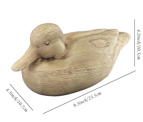 Hymmah Duck Home Decor Statue Rustic Home Decorations for Living Room, Boho Sculpture Resin Animal Collectible Figurines for Indoor Decor (Beige) - color: Beige