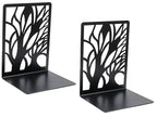 Tree Bookends Metal Nonskid Bookends Heavy Duty Bookshelves Organizer Office Bookend for Shelves, Book Ends for Heavy Books (Tree Shadow C-Black, 1 Pair) - color: Tree Shadow C-black, 1 Pair