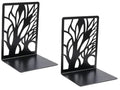 Tree Bookends Metal Nonskid Bookends Heavy Duty Bookshelves Organizer Office Bookend for Shelves, Book Ends for Heavy Books (Tree Shadow C-Black, 1 Pair) - color: Tree Shadow C-black, 1 Pair