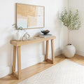 Plank+Beam Solid Wood Console Table, 46 Inch, Sofa Table, Narrow Entryway Table for Hallway, Behind The Couch, Living Room, Foyer, Easy Assembly, Blonde - color: Blonde, size: 46" Console Table