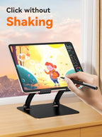 tounee Tablet Holder Stand, Dual Rod Adjustable Aluminum Desktop Stand, Compatible with 4.7-16.9" iPads, Surface Tablets, Portable Monitor, Kindle and More (Black) - color: Black