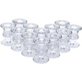 Hosley Set of 24 Glass Taper Candle Holders – Clear Candlestick Holder Set for Weddings, Table Centerpieces, Dinner & Home Décor (2.5” H) - size: 2.5" High