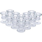 Hosley Set of 24 Glass Taper Candle Holders – Clear Candlestick Holder Set for Weddings, Table Centerpieces, Dinner & Home Décor (2.5” H) - size: 2.5" High