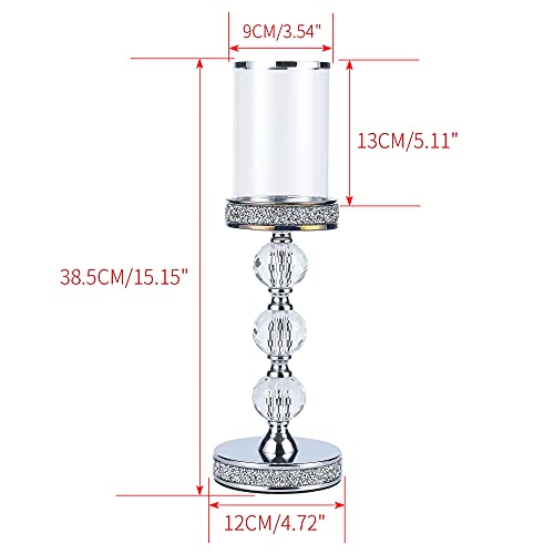 Pillar Candle Holders, Candle Holder for Pillar Candle, Candlesticks Holder for Coffee Dining Table,Wedding, Home Ceterpieces, Home Decor CH00XL - size: 3 crystal balls