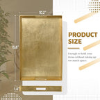 MAONAME Modern Gold Decorative Tray with Handles, Gold Leaf Serving Tray for Coffee Table, Rectangle Bathroom Decor Trays, 15.8" L x 10.2" W x 1.4" H - size: 15.8" x 10.2" x 1.4"