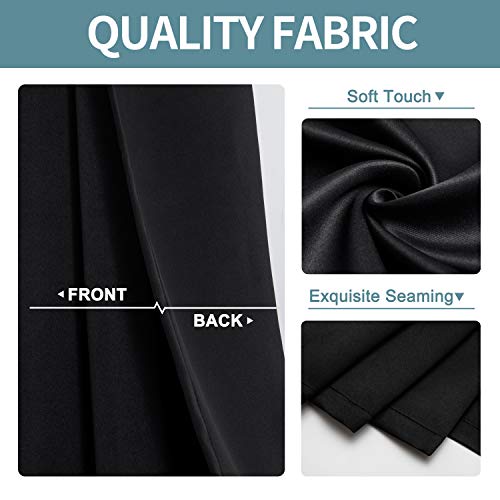 ChrisDowa Small Window Curtains 50 inches Long for Bedroom - Grommet Short Thermal Insulated Room Darkening Curtains for Kitchen (2 Panels, Black, 29 x 50 Inch) - color: Black, size: 29"W x 50"L (Pack of 2)