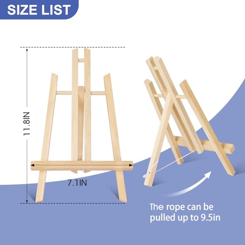 ESRICH 2 Pack 11.8" Wood Easels,Tabletop Easel for Painting,Painting Party, Displaying Canvases, Kids Student Table School Desktop, Portable Canvas Photo Picture Sign Holder - style: 11.8"-2P