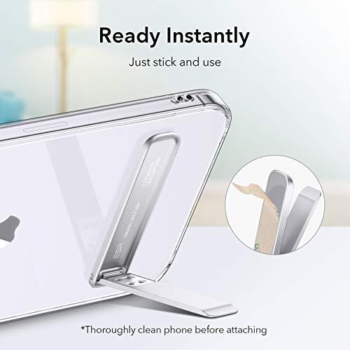 ESR Boost Phone Kickstand, Vertical and Horizontal Stand, Adjustable Angle, Compatible with iPhone Air 17 Pro Max, iPhone 17e/16/15/14/13/12, Samsung Galaxy S26/S25/S24/S23 Series, Google, Silver - color: Silver
