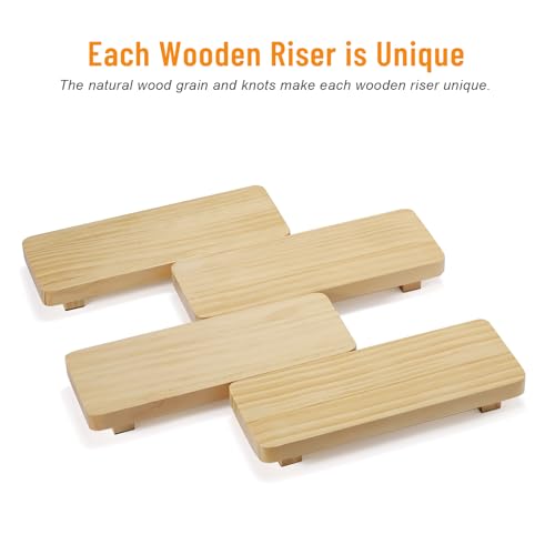 Rustic Wood Riser for Home Decor, Small Plant Stand, Decorative Wood Pedestal (10.6x3.9x1.6 inches)