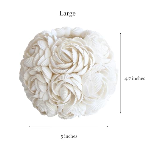 Handmade Seashell Rose Candle Holder, Natural White Shell Tealight & Votive Holder, Coastal Beach House Decor, 2 Sizes (Large (4.3 in Diameter)) - size: Large (4.3 in diameter)