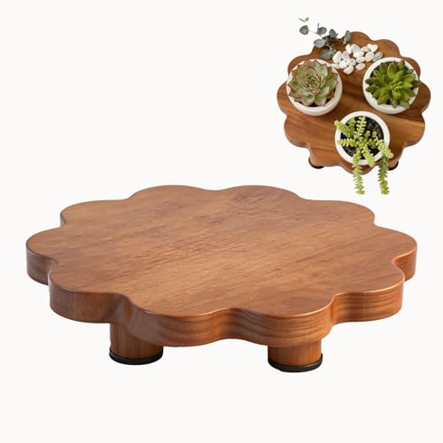 Decorative Wooden Tray, 10" Rustic Wood Soap Tray for Kitchen and Bathroom Counter Organizer Farmhouse Kitchen Decor Wooden Riser for Soap Dish, Perfume, Candle, Potte(2 Packs)