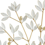Deco 79 Metal Tree Decorative Sculpture Metallic Home Decor Statue with White Leaves, Accent Figurine 23" x 3" x 24", Gold