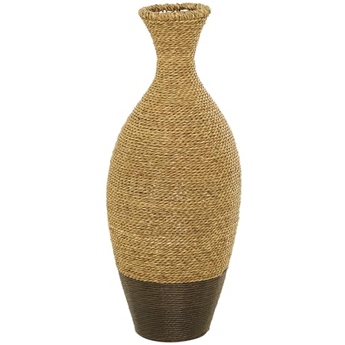 Deco 79 Seagrass Handmade Decorative Vase Tall Woven Floor Centerpiece Vase, Vase for Home Decoration 11" x 11" x 27", Brown - size: 11" x 11" x 27"